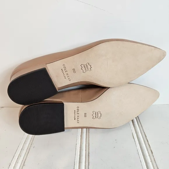 Cole Haan Shoes Womens Size 8.5 Tan Vesta Skimmer Flats Pointed Toe Career