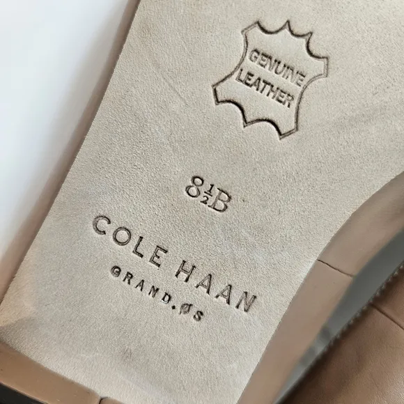 Cole Haan Shoes Womens Size 8.5 Tan Vesta Skimmer Flats Pointed Toe Career