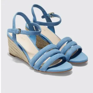 Cole Haan Wedge Espadrille Jasmine  Sandals New No Tags Blue Size 9B