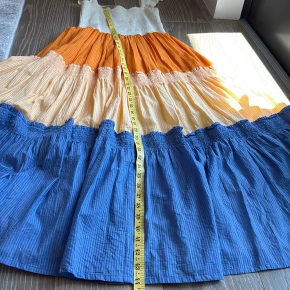 Colorful cotton summer dress Size XS/S. Like new. Long maxi sleeveless dress.