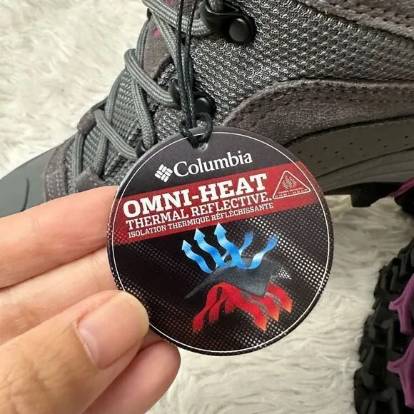 Columbia Charcoal Silcox Omni Heat waterproof Insulated Ankle Boots sz 9.5 NEW