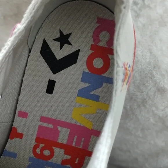 Converse All Star OG Womens Lift Low Tan Rainbow Platform Sneakers Size 7 Grunge