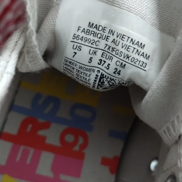 Converse All Star OG Womens Lift Low Tan Rainbow Platform Sneakers Size 7 Grunge