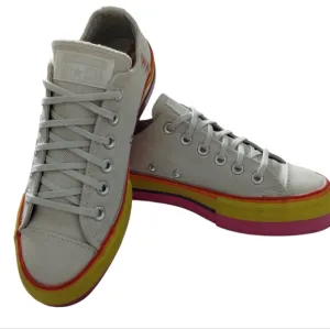 Converse All Star OG Womens Lift Low Tan Rainbow Platform Sneakers Size 7 Grunge