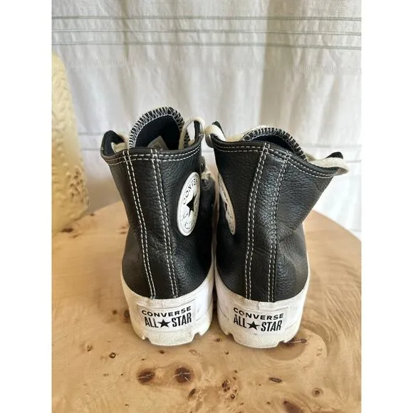 Converse Chuck Taylor AllStar Lugged Leather Sneakers Women’s 6.5 Black High Top