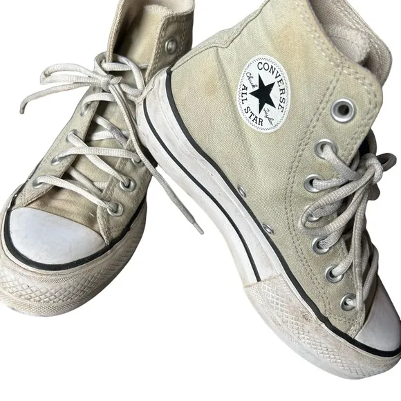Converse Cream High-Top Sneakers