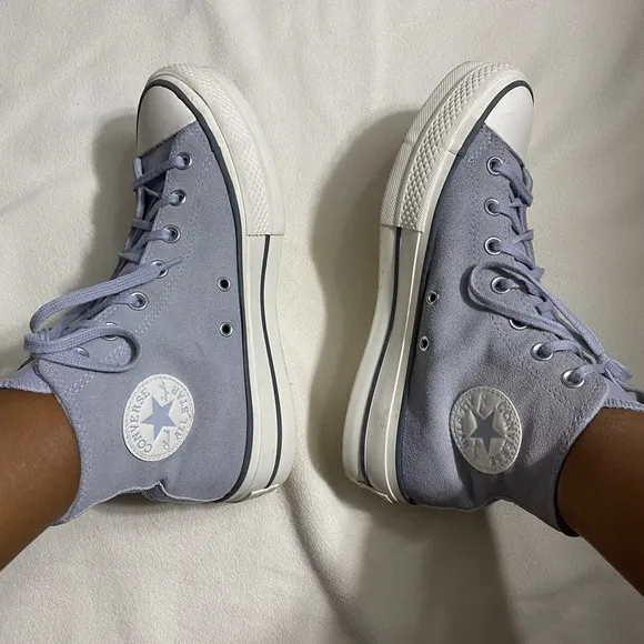 Converse Gray and White High-Top Sneakers
