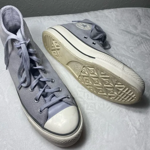 Converse Gray and White High-Top Sneakers