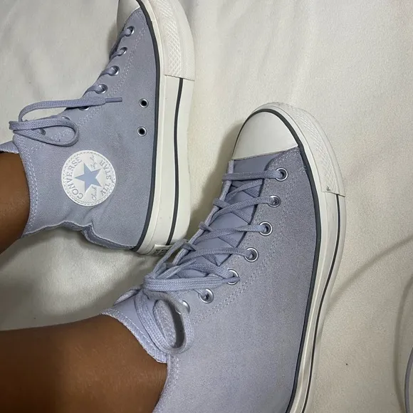 Converse Gray and White High-Top Sneakers
