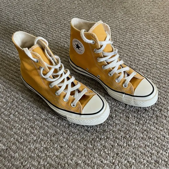 Converse High-Top Sneakers in Mustard Yellow
