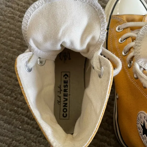 Converse High-Top Sneakers in Mustard Yellow