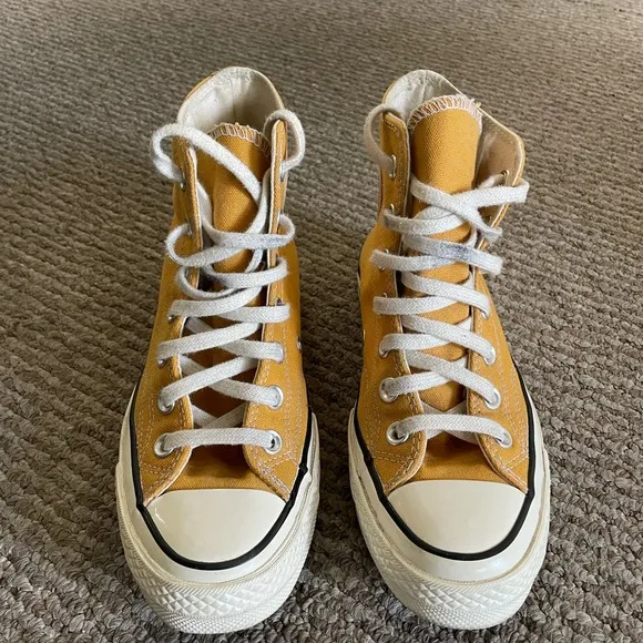 Converse High-Top Sneakers in Mustard Yellow