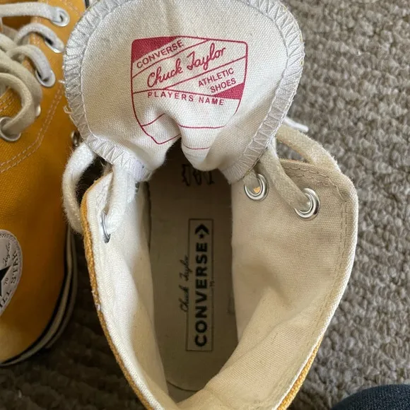 Converse High-Top Sneakers in Mustard Yellow