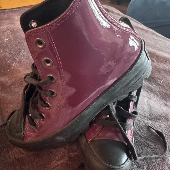 Converse Purple and Black High-Top Sneakers