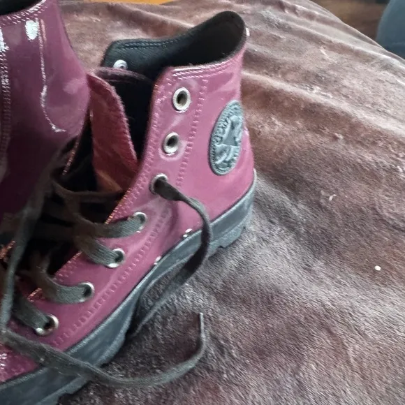 Converse Purple and Black High-Top Sneakers