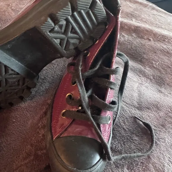 Converse Purple and Black High-Top Sneakers