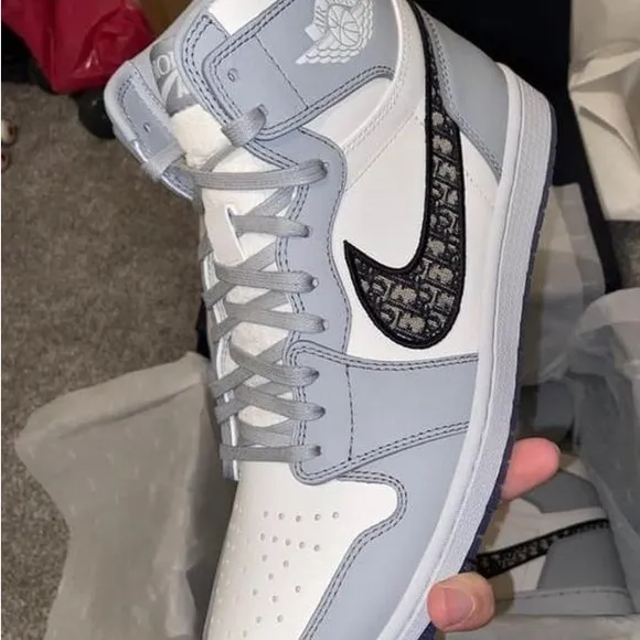 COPY - Dior Gray and White High-Top Sneakers