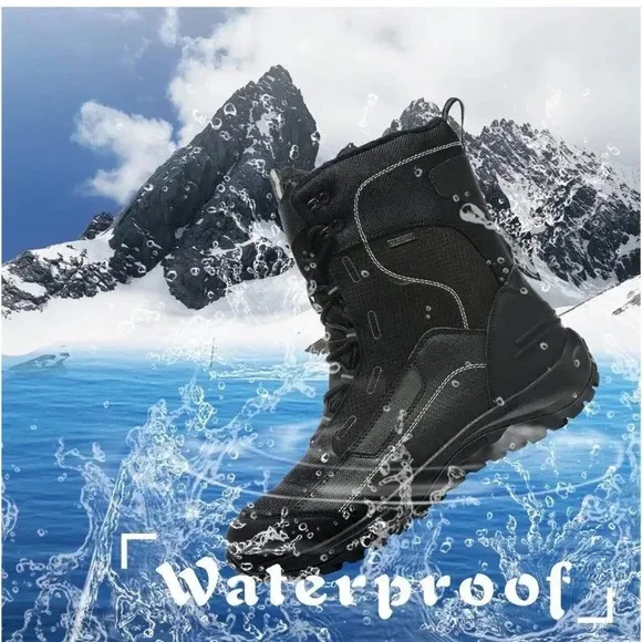Cozhloyn Men's Snow Boots Warm Non-Slip Waterproof Outdoor High-Top Hiking 13.5