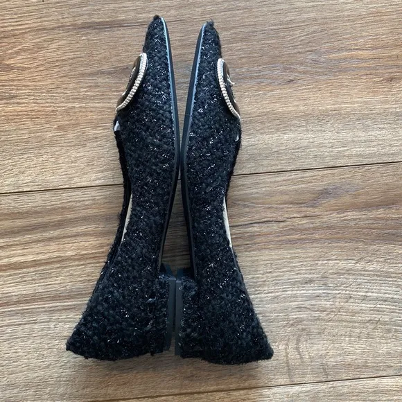 C.Paravano black ballet flats with pointed toe