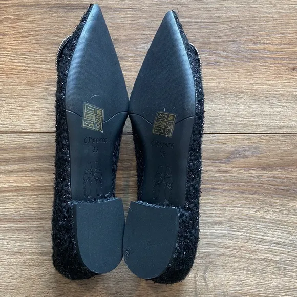 C.Paravano black ballet flats with pointed toe
