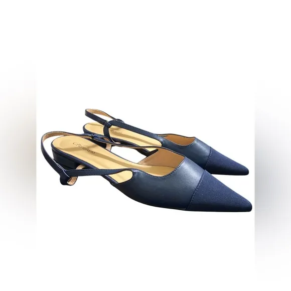 C.Paravano Women's Pointed Toe Slingback Flats | Comfort Heeled Sandals 11
