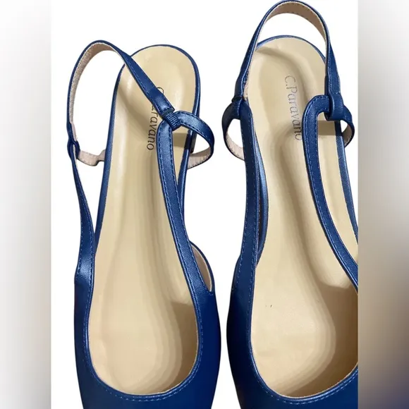 C.Paravano Women's Pointed Toe Slingback Flats | Comfort Heeled Sandals 11