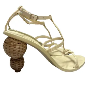 CULT GAIA Rattan Strappy Sandals Womens 6 EU 36.5 Heeled Slingbacks