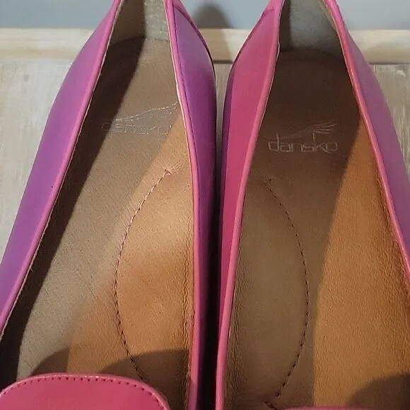 Dansko Leather Nastacia Nappa Orchid/Fuchsia Slip On Ballet Flats Size 8.5 - 9