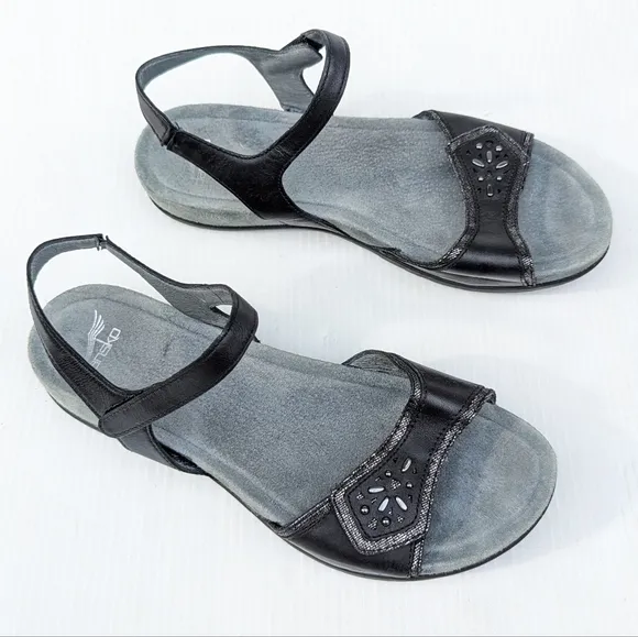 DANSKO women's strappy black leather sandals