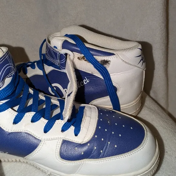 DeConicci Blue and White High-Top Sneakers Size 11 1/2