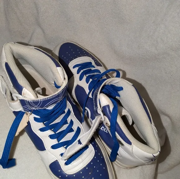 DeConicci Blue and White High-Top Sneakers Size 11 1/2