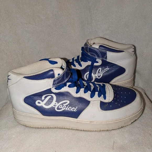DeConicci Blue and White High-Top Sneakers Size 11 1/2