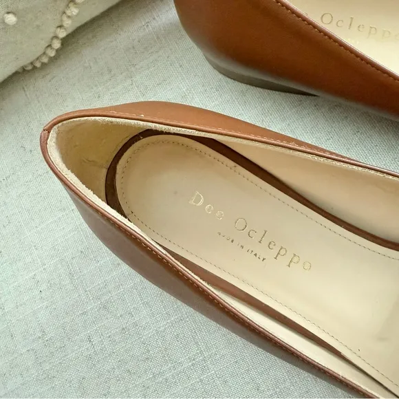 Dee Ocleppo Dominic Italian Tan Brown Leather Flats in Cuba, size 39