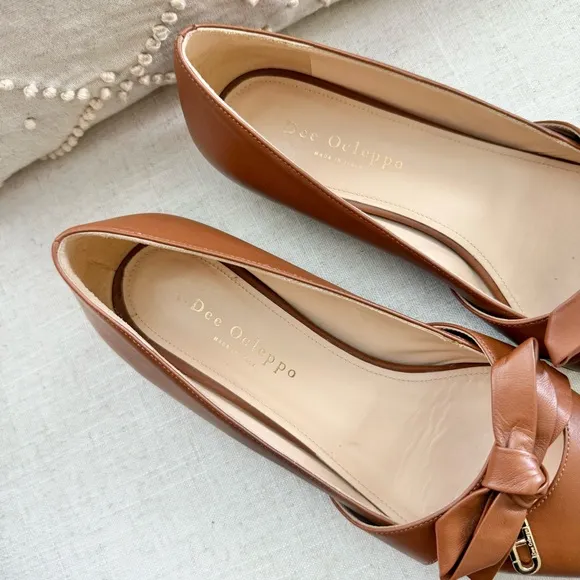 Dee Ocleppo Dominic Italian Tan Brown Leather Flats in Cuba, size 39