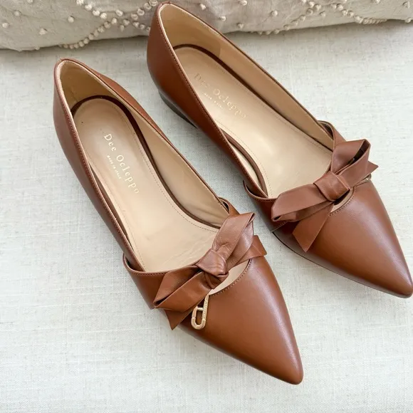 Dee Ocleppo Dominic Italian Tan Brown Leather Flats in Cuba, size 39