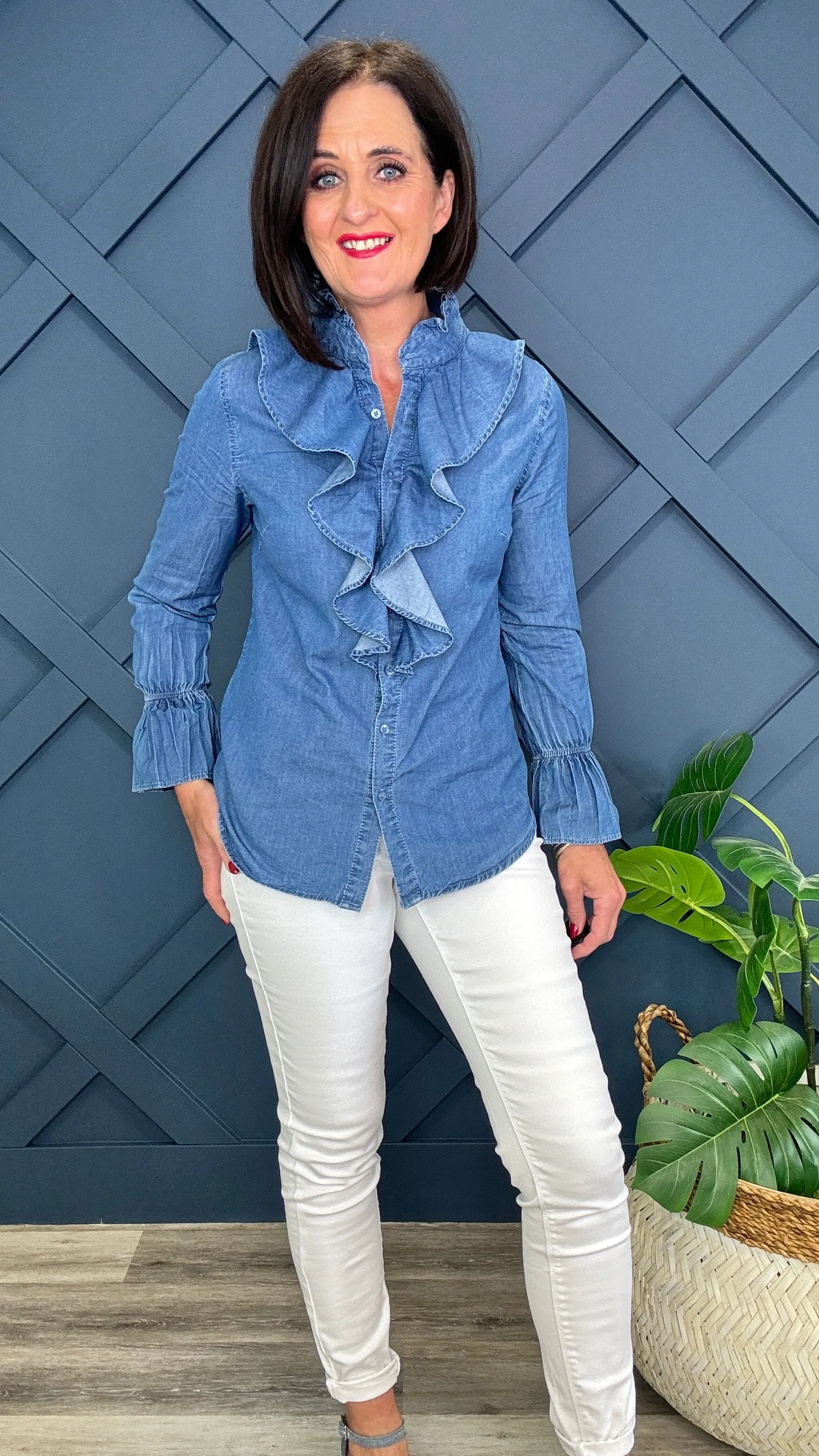 Denim Frill Shirt