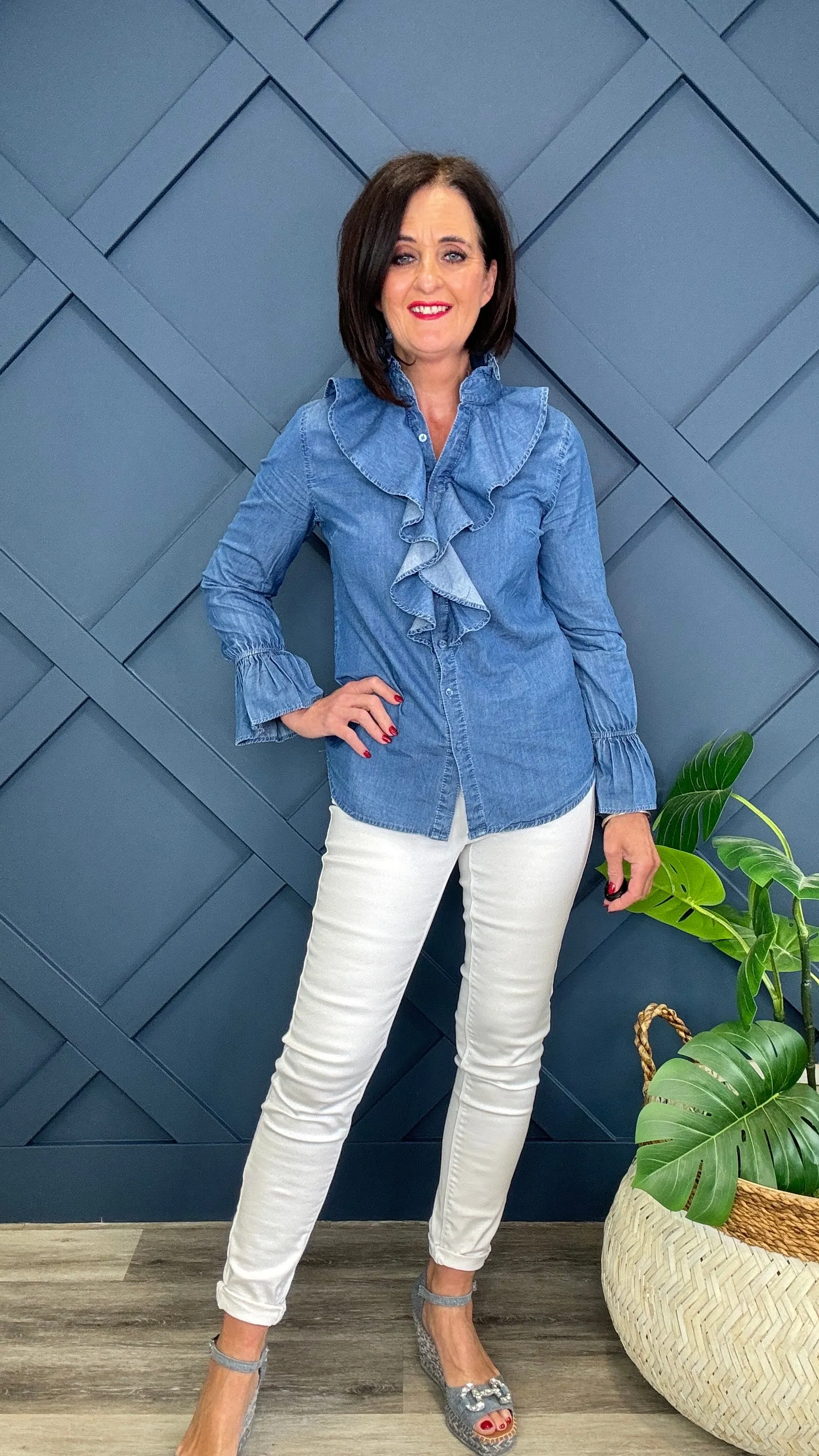Denim Frill Shirt