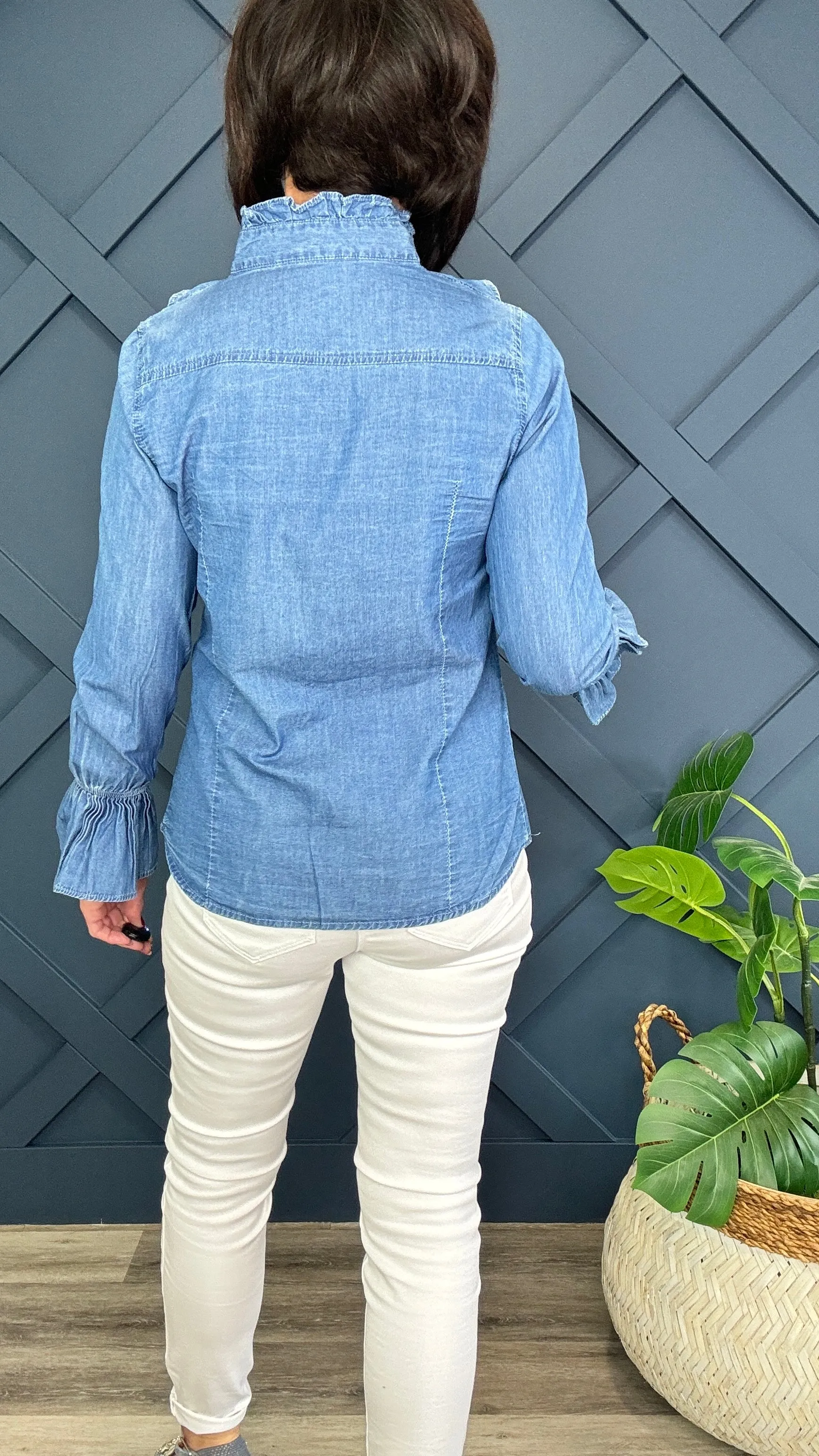 Denim Frill Shirt