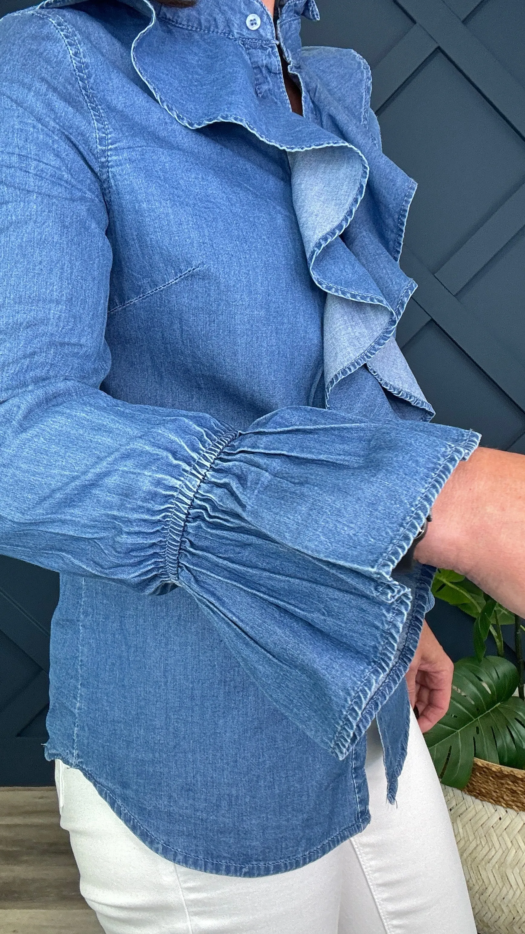 Denim Frill Shirt