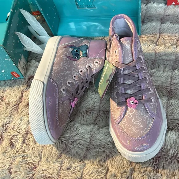 Disney Stitch High Top Sneakers with side zipper