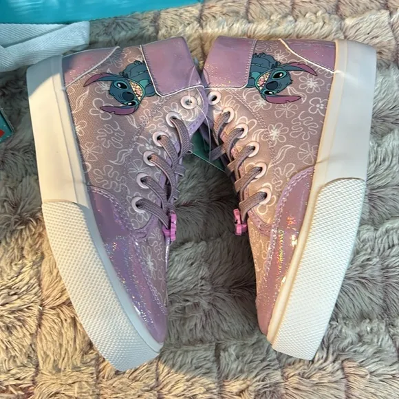 Disney Stitch High Top Sneakers with side zipper