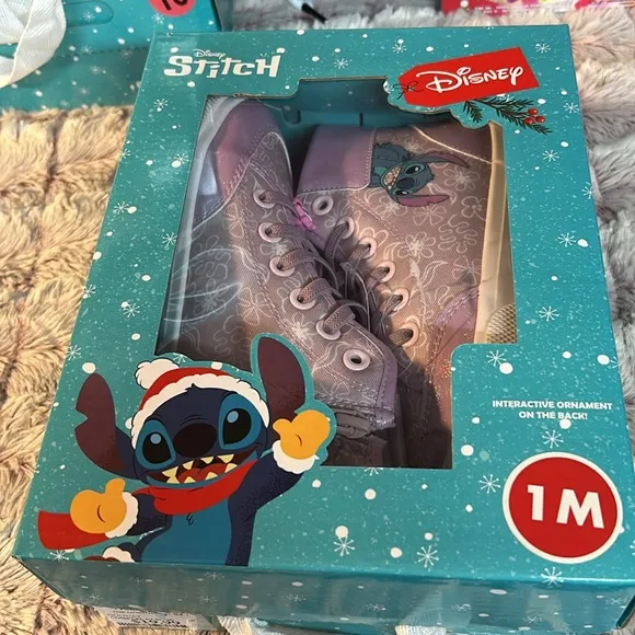 Disney Stitch High Top Sneakers with side zipper