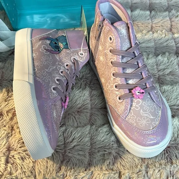 Disney Stitch High Top Sneakers with side zipper