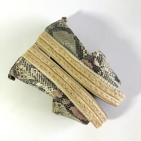 DKNY Mer Snake Peep Toe Platform Espadrille