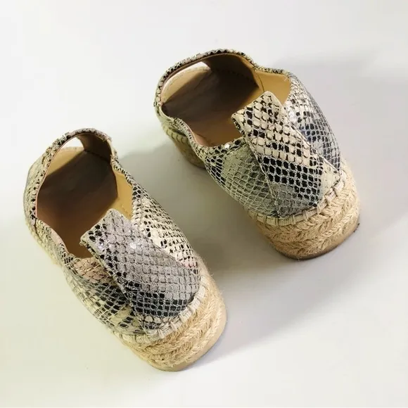 DKNY Mer Snake Peep Toe Platform Espadrille