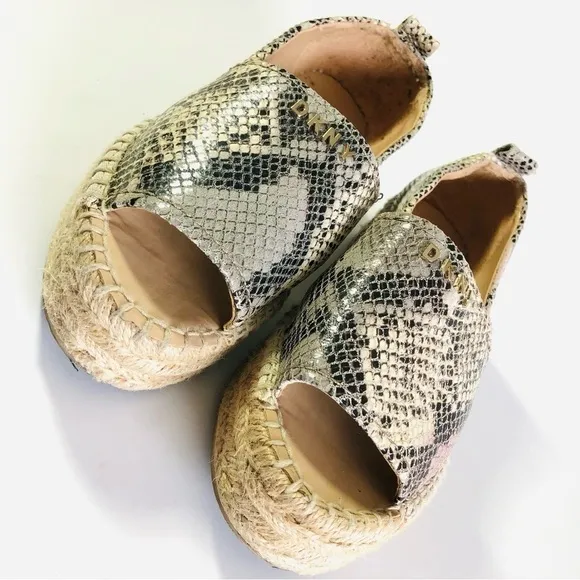 DKNY Mer Snake Peep Toe Platform Espadrille