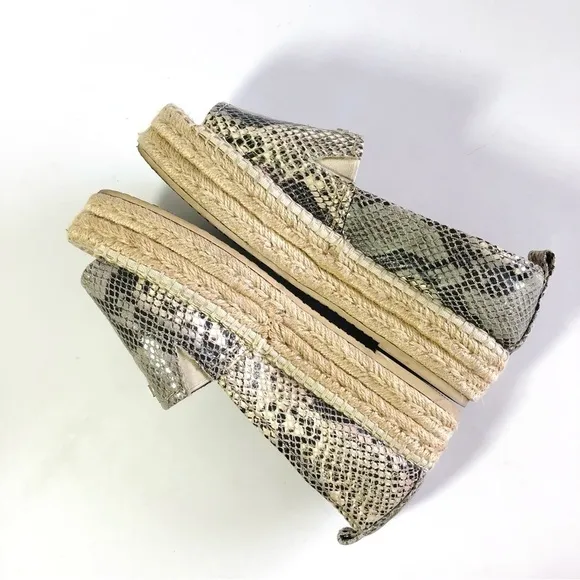 DKNY Mer Snake Peep Toe Platform Espadrille