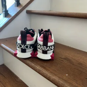 Dolce &amp; Gabbana Pink and White Sneakers Modern Design