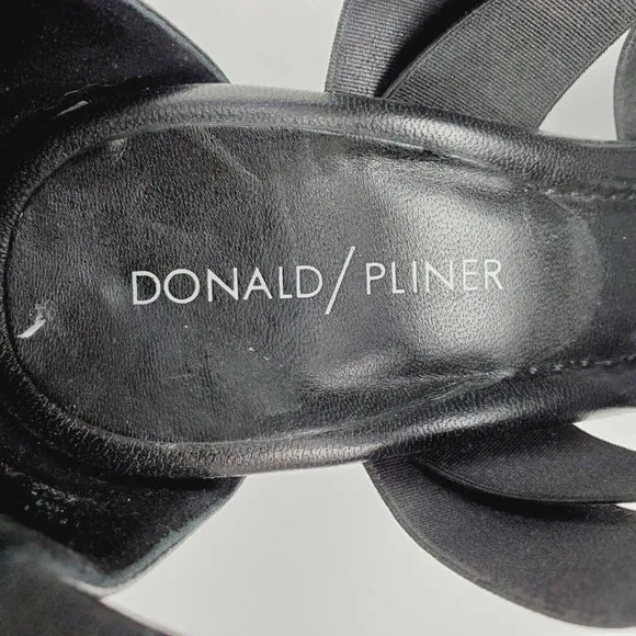 Donald Pliner Lelle Women's Black Strappy Caged Wedge Sandals Sz 9.5M