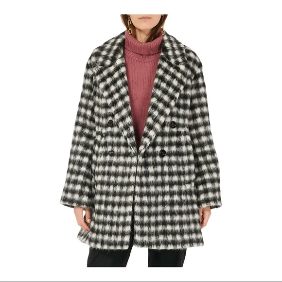 Dorothee Schumacher Plaid Alpaca &amp; Wool Blend Pea Coat